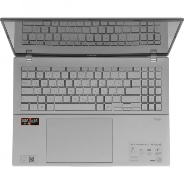 Ноутбук ASUS VivoBook S16 M3607KA-SH131 (16&amp;quot;, OLED, AMD Ryzen AI 5 330 2ГГц, 4 ядра, 16ГБ DDR5, 512ГБ SSD, AMD Radeon 820M, без ОС), серебристый в Ярославле