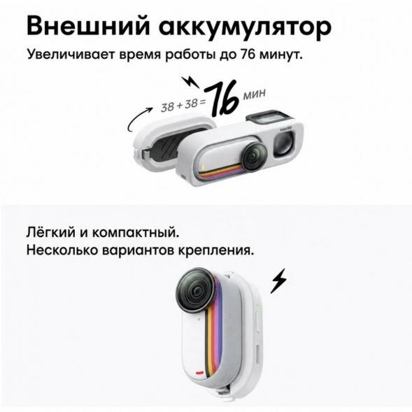 Экшн-камера Insta360 Go 3S Retro Bundle Special Edition 128ГБ, White в Ярославле